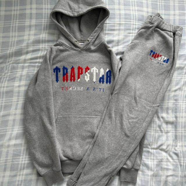 Trapstar Men's Hoodie - Grey/Blue - L on Productcaster.