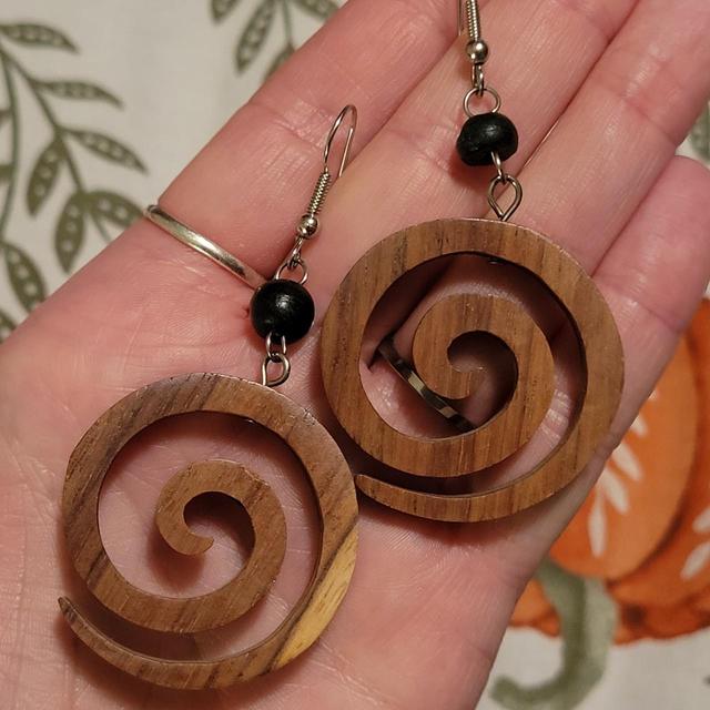 Deadstock Women's Earrings - Brown on Productcaster.