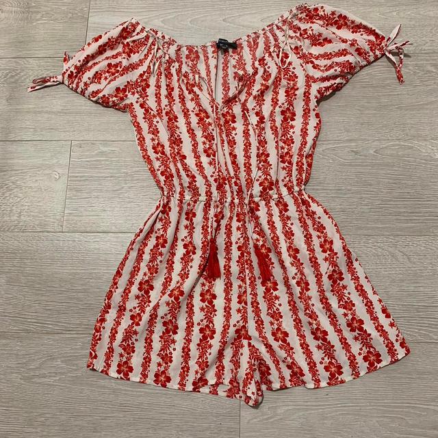 Primark Women's Playsuit - Red/White - UK 8 on Productcaster.