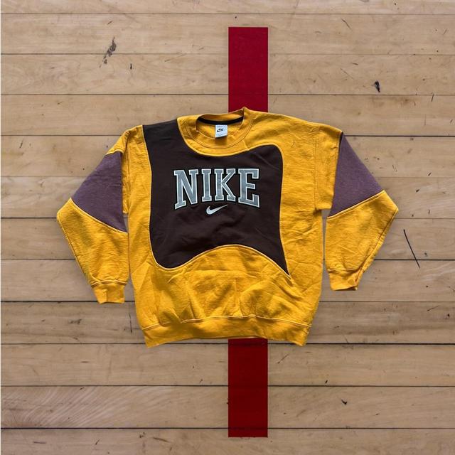 Nike Men's Sweatshirt - Yellow/Brown - M on Productcaster.