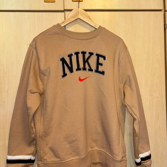 Nike Men's Sweatshirt - Tan/Cream - M on Productcaster.