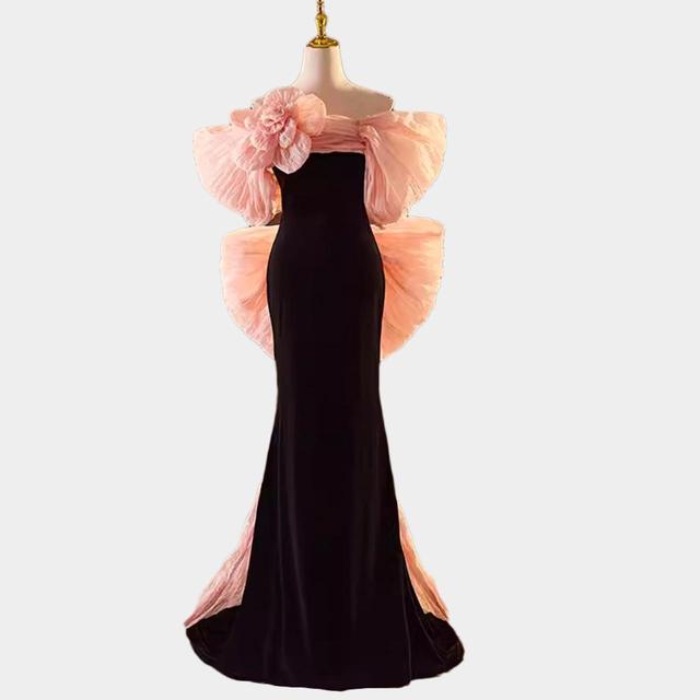 Vintage Women's Fishtail Dress - Black/Pink - XL on Productcaster.