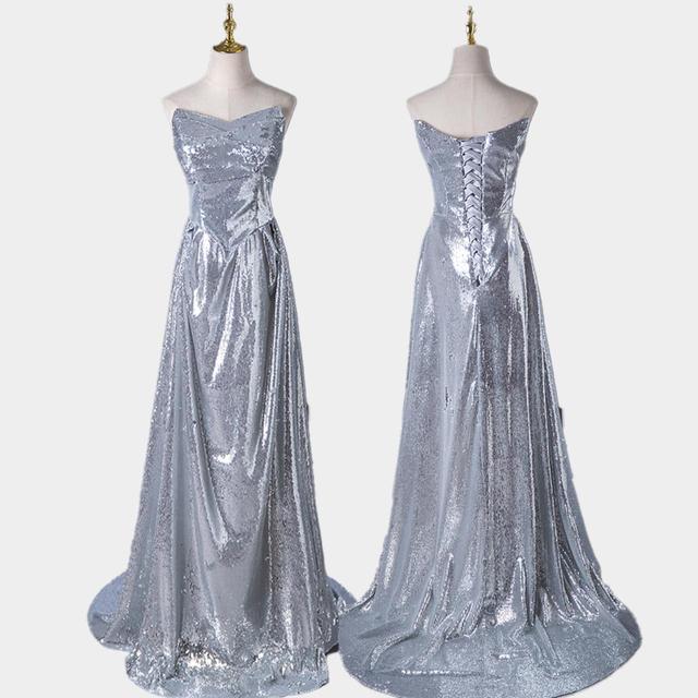 Vintage Women's A-line Dress - Silver - M on Productcaster.