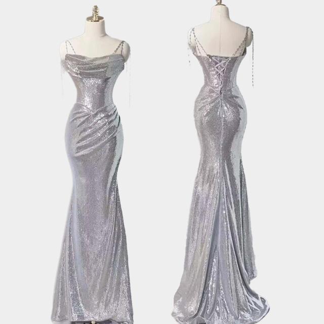 Custom Women's Fishtail Dress - Silver - XS on Productcaster.