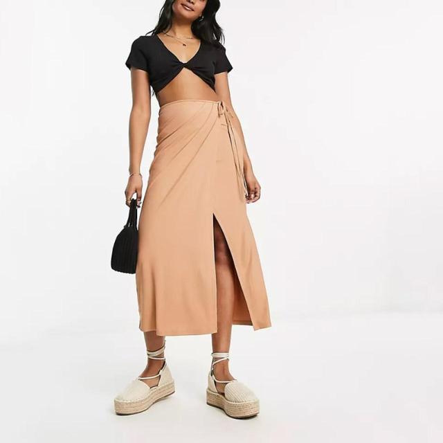 JDY Women's Midi Skirt - Tan - M on Productcaster.