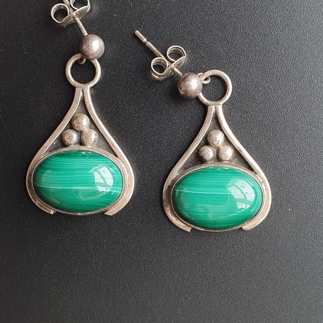 Vintage Women's Earrings - Green on Productcaster.