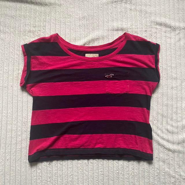 Hollister Co. Women's Crop top - Pink/Red - 6 on Productcaster.