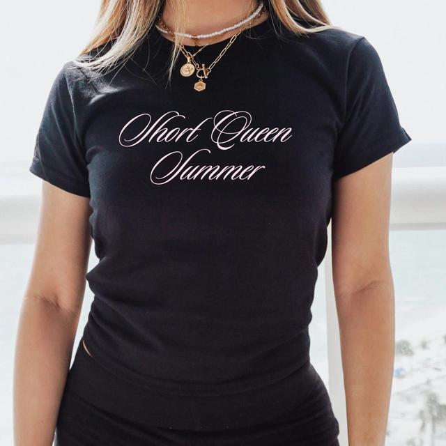 Custom Women's T-shirt - White/Black - M on Productcaster.