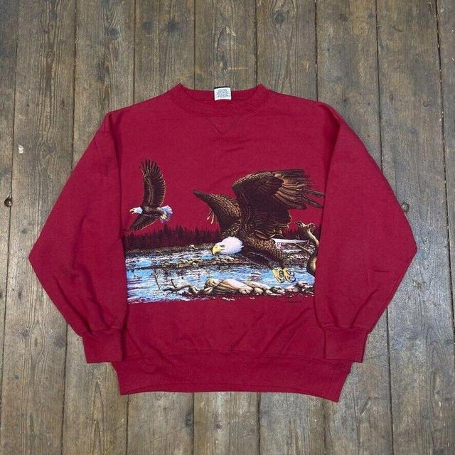 Vintage Men's Sweatshirt - Red - L on Productcaster.