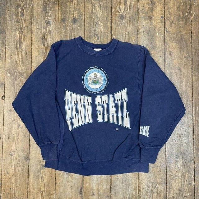 Vintage Men's Sweatshirt - Blue - L on Productcaster.