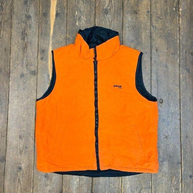 Schott Men's Gilet - Orange - M on Productcaster.