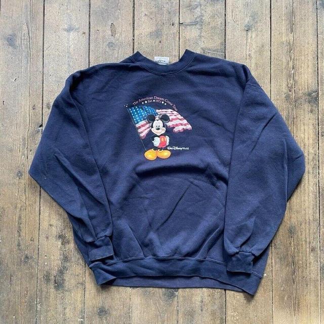 Disney Men's Sweatshirt - Blue - XL on Productcaster.