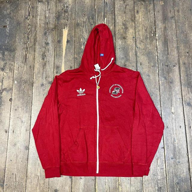 Adidas Men's Hoodie - Red - L on Productcaster.