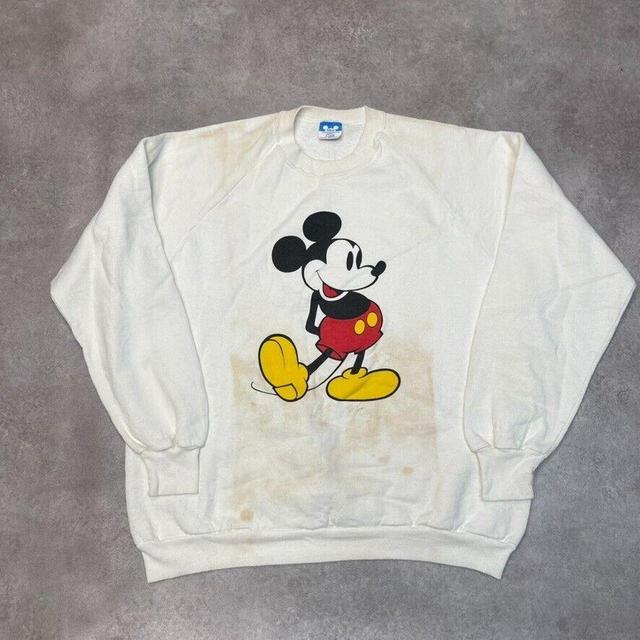 Disney Men's Sweatshirt - White - XL on Productcaster.