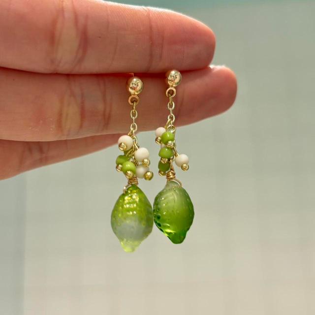 Women's Earrings - Green on Productcaster.