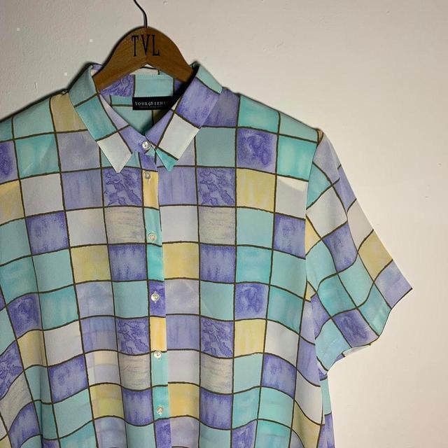 Vintage Men's Shirt - Purple/Blue - S on Productcaster.