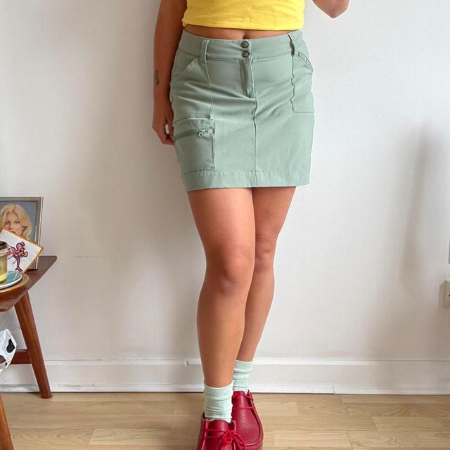 Vintage Women's Skirt - Khaki - UK 10 on Productcaster.