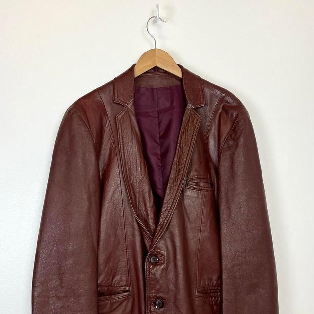 Vintage Men's Jacket - Burgundy - S on Productcaster.