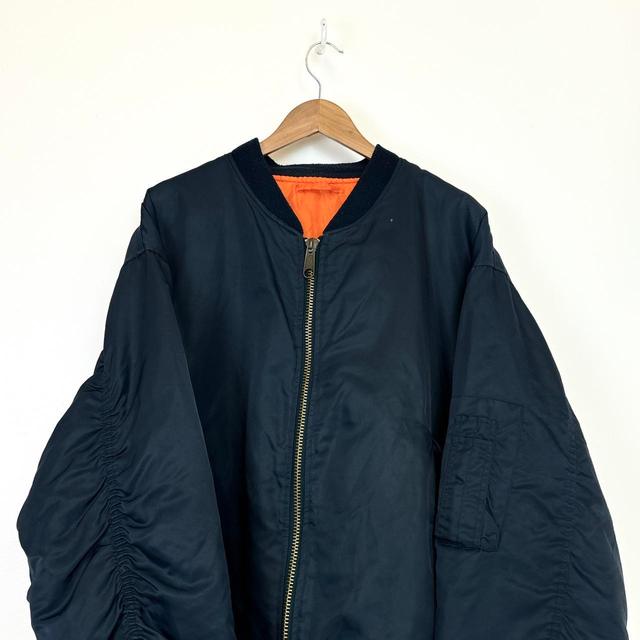 Vintage Men's Bomber Jacket - Navy/Black - XL on Productcaster.