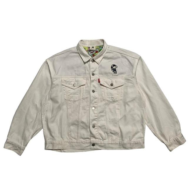 Peanuts Men's Bomber Jacket - White - XL on Productcaster.