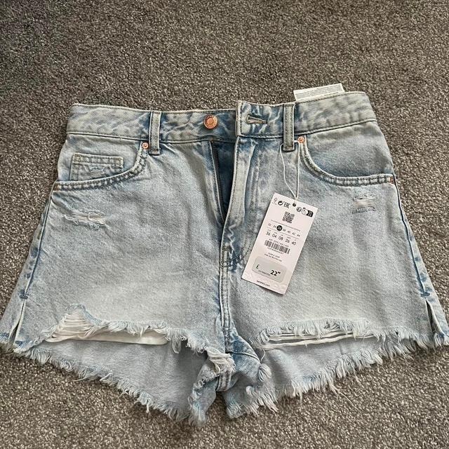 Bershka Women's Shorts - Blue - UK 12 on Productcaster.