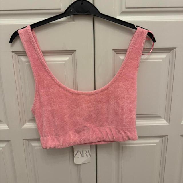 Zara Women's Crop top - Pink - S on Productcaster.