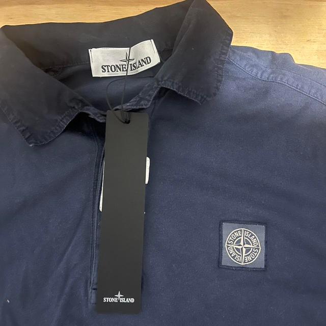 Stone Island Men's Polo shirt - Navy - S on Productcaster.