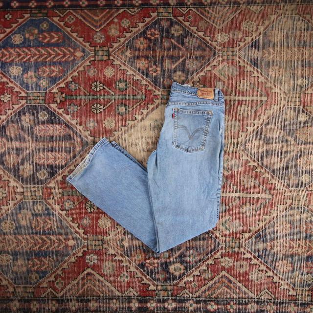 Vintage Women's Flare Jeans - Blue - UK 12 on Productcaster.