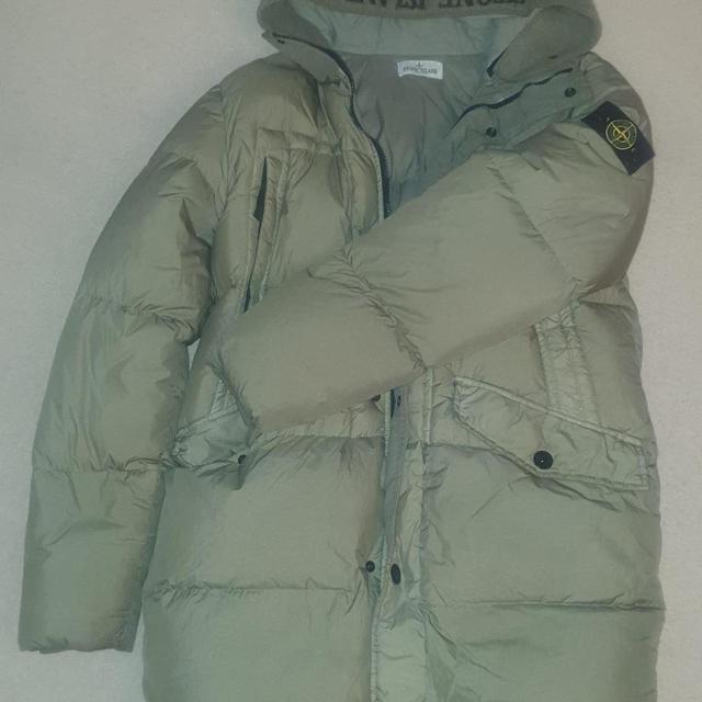 Stone Island Men's Coat - Green/Khaki - S on Productcaster.