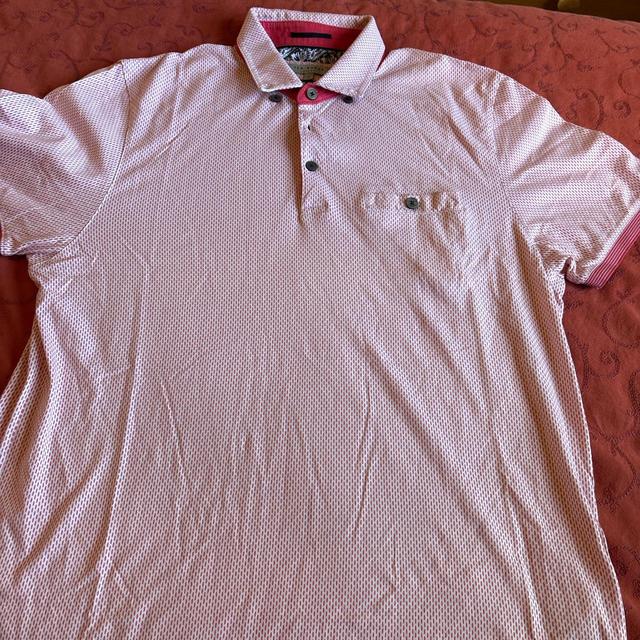 Ted Baker Men's Polo shirt - Pink/White - M on Productcaster.