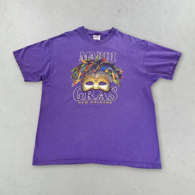 Vintage Men's T-shirt - Purple - XL on Productcaster.