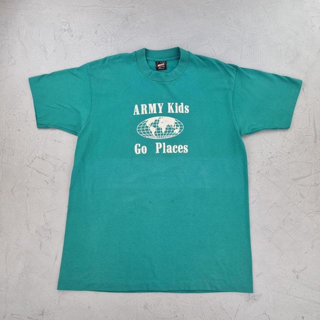 Vintage Men's T-shirt - Green/Blue - L on Productcaster.