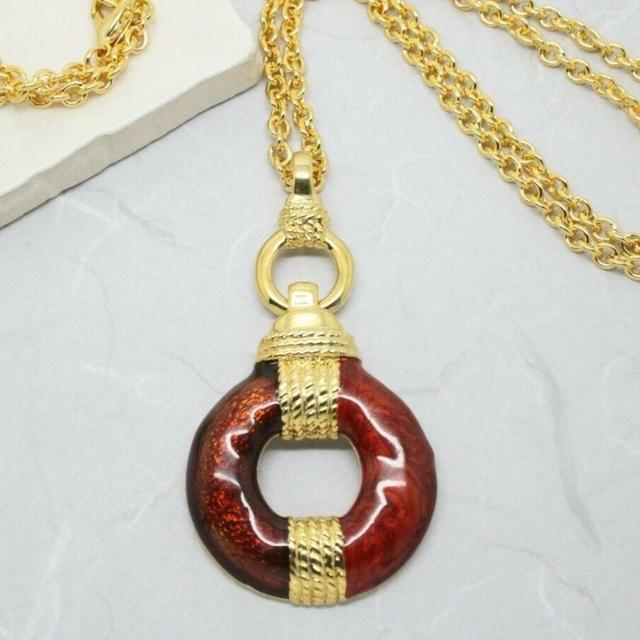 Vintage Women's Necklace - Gold/Brown on Productcaster.