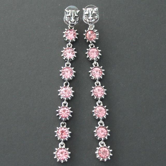 Vintage Women's Earrings - Pink/Silver on Productcaster.