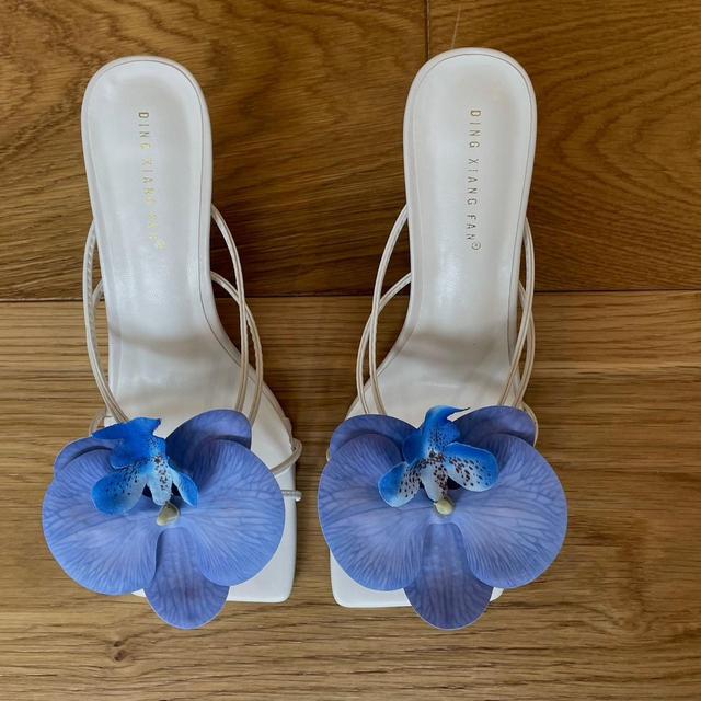 Handmade Women's Sandals - Blue/White - UK 4 on Productcaster.