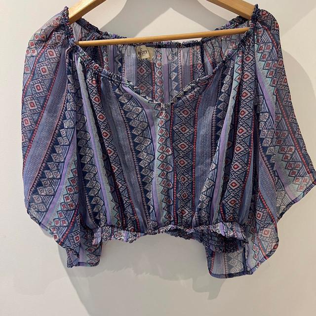 Hollister Co. Women's Crop top - Purple/Blue - 8 on Productcaster.