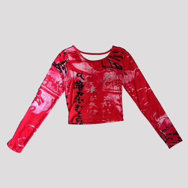 Vintage Women's Crop top - Red - S on Productcaster.