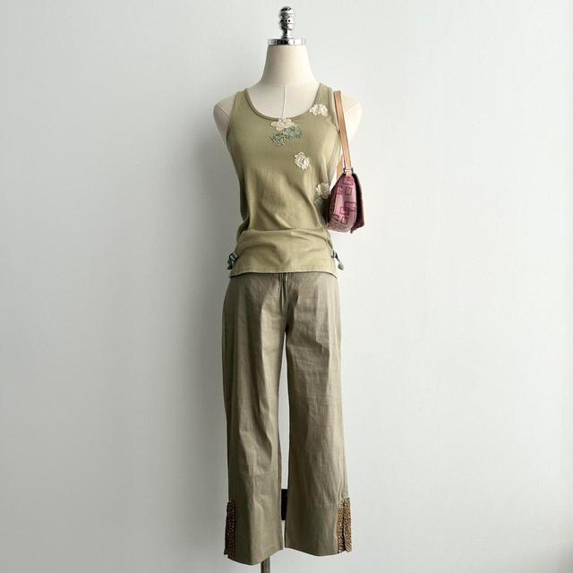 Vintage Women's Capri Trousers - Khaki - S on Productcaster.