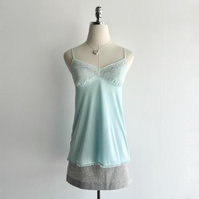 Vintage Women's Top - Blue/Green - S on Productcaster.