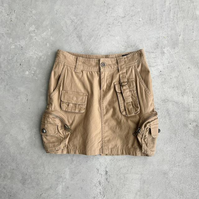 Vintage Women's Mini Skirt - Tan/Brown - XS on Productcaster.