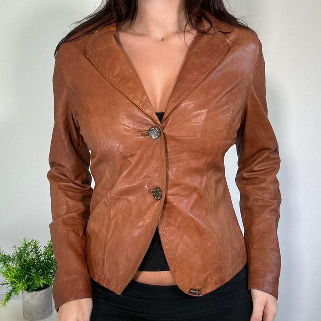 Vintage Women's Party Jacket - Brown/Tan - M on Productcaster.