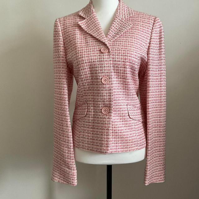 Vintage Women's Blazer Jacket - Pink - UK 12 on Productcaster.