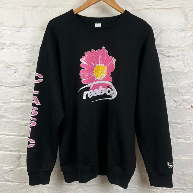 Reebok Men's Sweatshirt - Black/Pink - XL on Productcaster.