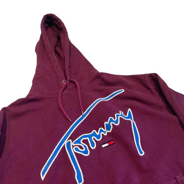 Tommy Hilfiger Men's Hoodie - Burgundy/Blue - M on Productcaster.