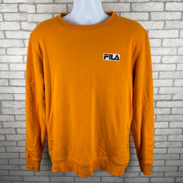 Fila Men's Sweatshirt - Yellow - M on Productcaster.