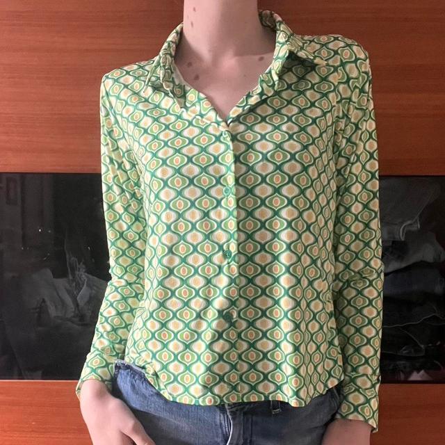 Vintage Women's Shirt - Green/Yellow - 12 on Productcaster.