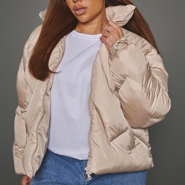 PrettyLittleThing Plus Women's Puffer - Cream/Tan - UK 18 on Productcaster.