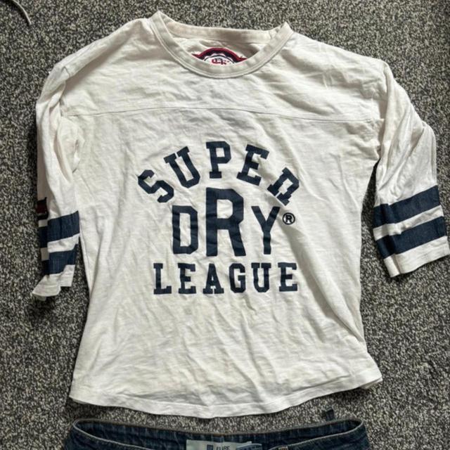 Superdry Women's T-shirt - White/Blue - 14 on Productcaster.