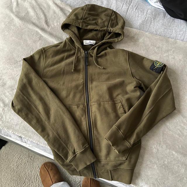 Stone Island Men's Hoodie - Khaki - M on Productcaster.