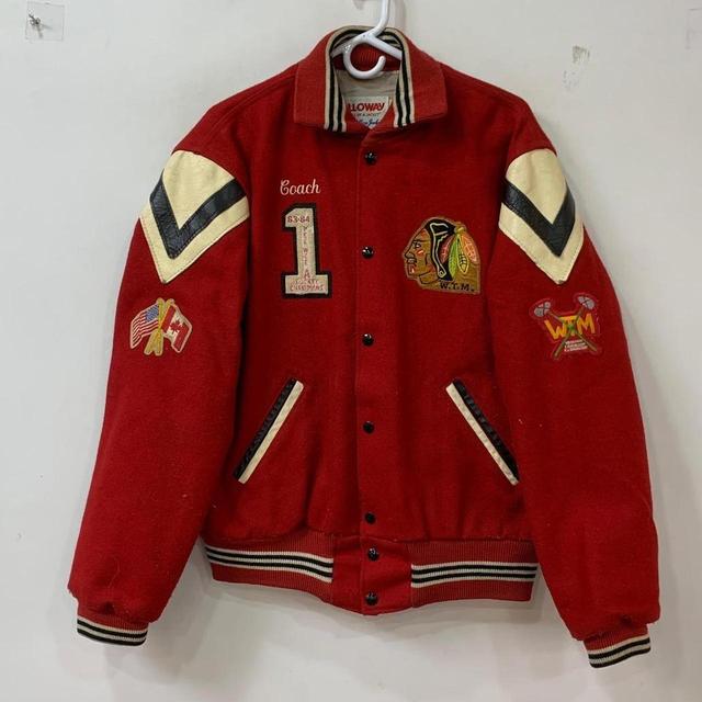 Holloway Men's Varsity Jacket - Red - L on Productcaster.